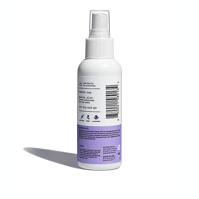 The Honey Pot Company - Refreshing Panty and Body Plant-Derived Deodorant Spray - Paraben & Sulfate Free - Jasmine Frankincense