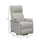 Benjara Power Lift Massage Chair with Wired Remote and Side Pockets, Gray