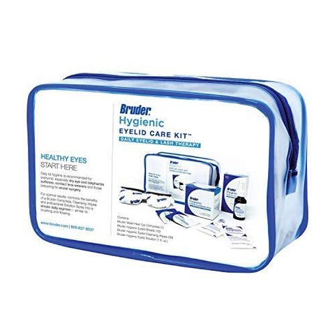 Bruder Hygienic Eyelid Care Kit - Moist Heat Eye Compress Mask, Eyelid Cleansing Wipes & Spray - Soothe Dry Eyes & Improve Healt