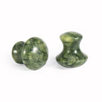 Windfulogo 2Pcs Mushroom Massage Stones Green Jade Stone Hot Rock for Eye Spa Massage 1.6 x 1.56 in(4x3.8cm)