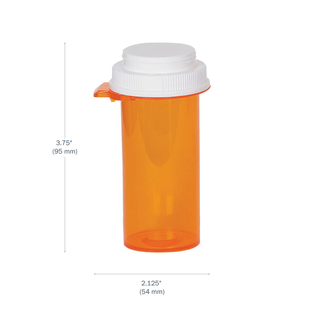 Ezy Dose Pill Box and Medicine, Vitamin Container & Vial, 20 Dram Storage, Child-Resistant Cap, Case of 145