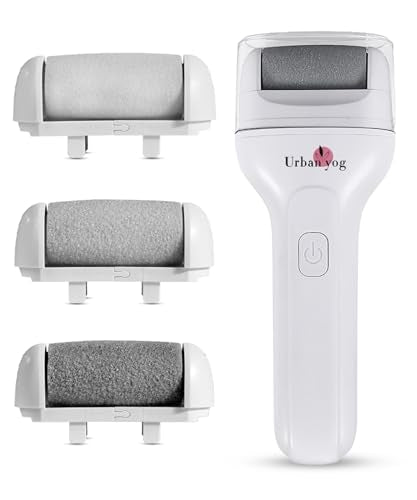 Urban Yog Callus Remover With 3 Interchangeable Head Rollers, Rechargeable, Callus & Dead Skin Removal, 2 Speed Settings, Fast T