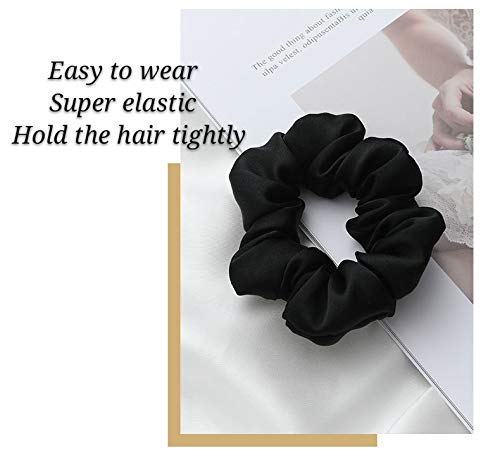LCBD Silk Satin Sleeping Eye Mask, Black Sleep Eye Mask Night Blindfold for Women and Men, Soft Breathable Blackout Eyeshade Eye