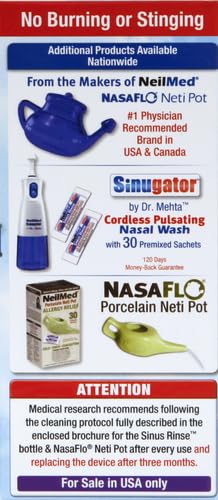 Lavador Nasal Sinus Rinse Kit C/60 Sobres Premezclados (240 mL)