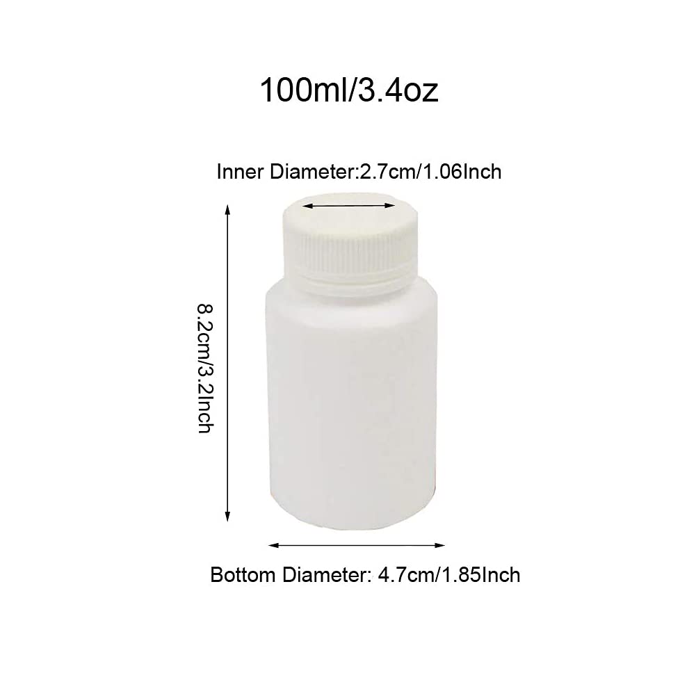 12PCS Plastic Round Container Bottles Storage Holder Dispenser Holder Organizer(White) (100ml)