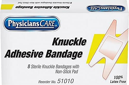 Pac-Kit by First Aid Only 1-009 Fabric Adhesive Light Woven Flexible Knuckle Bandage, 3 Length x 1-1/2 Width (Box of 8)
