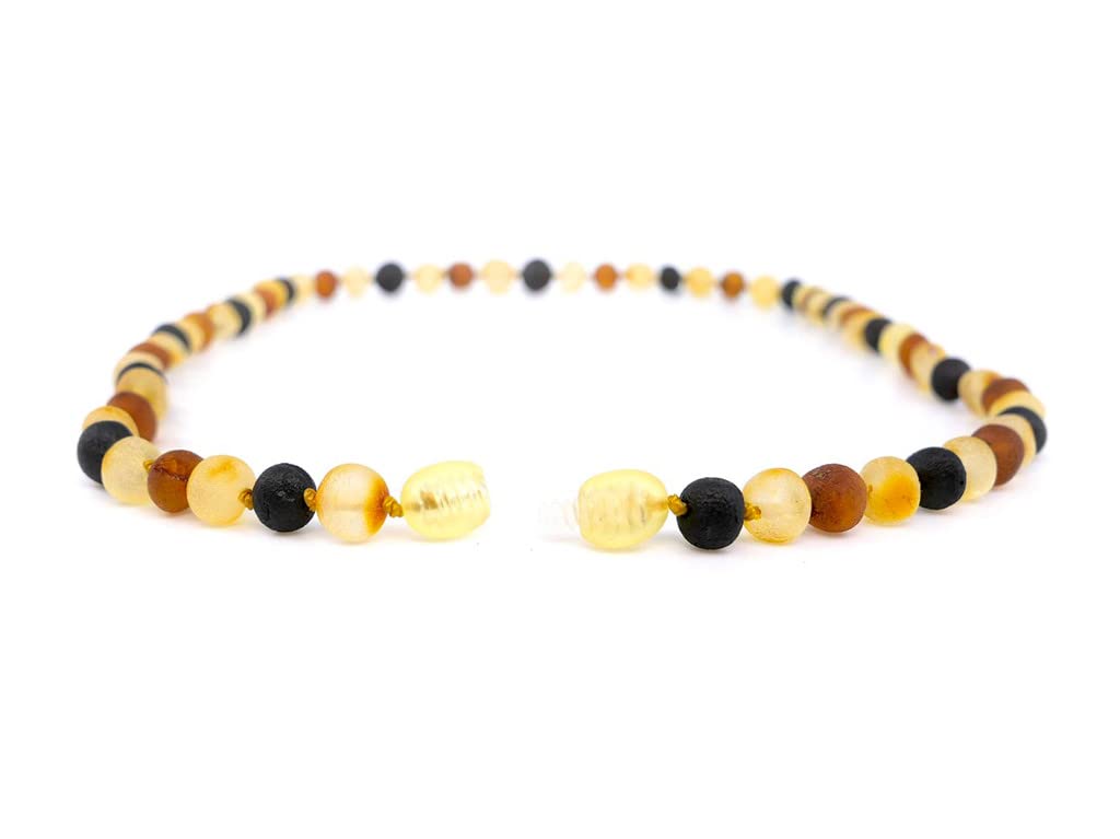 Baltic Amber Necklace for Adult - Natural Amber from Baltic Region, Genuine Amber (19.7 inch, RAW Multi)