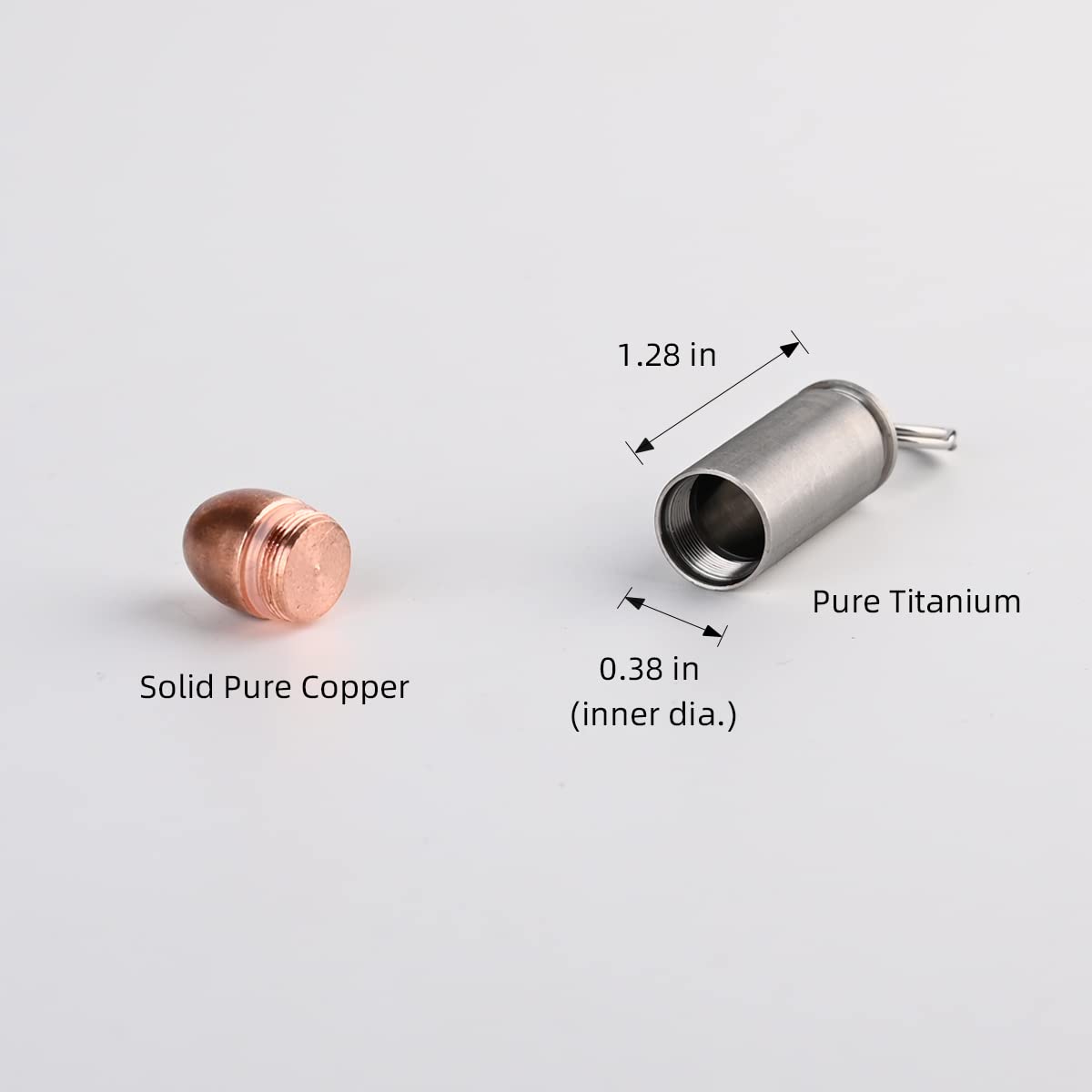 NHDT SW901 Titanium Pill holder keychain, Brass and Titanium Lightweight Waterproof Pill Container,Mini EDC Pill Case for Outdoo