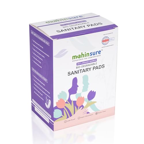 Mahinsure Bamboo Sanitary Pad, SkinFriendly, Biodegradable, Xl, Pack Of 45 Pcs