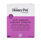 The Honey Pot Company - Organic Tampons w/Bio Plastic Applicator - Feminine Menstrual Products - Natural, Plant-Based - Regular 