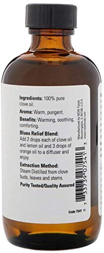 NOW Essential Oils, Clove Oil, Balancing Aromatherapy Scent, Steam Distilled, 100% Pure, Vegan, Child Resistant Cap, 4-Ounce