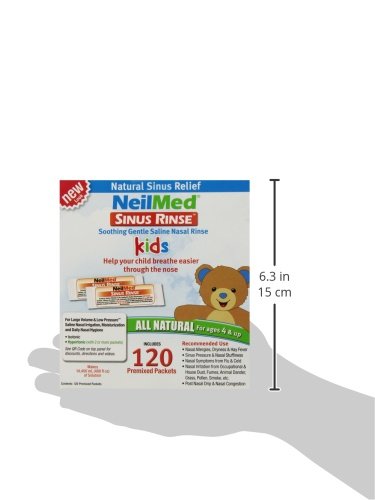 Sinus Rinse Pediatric Premixed Packets 120ct (Pack of 2)- Soothing, No Burning or Stinging Large Volume & Low Pressure System Sa