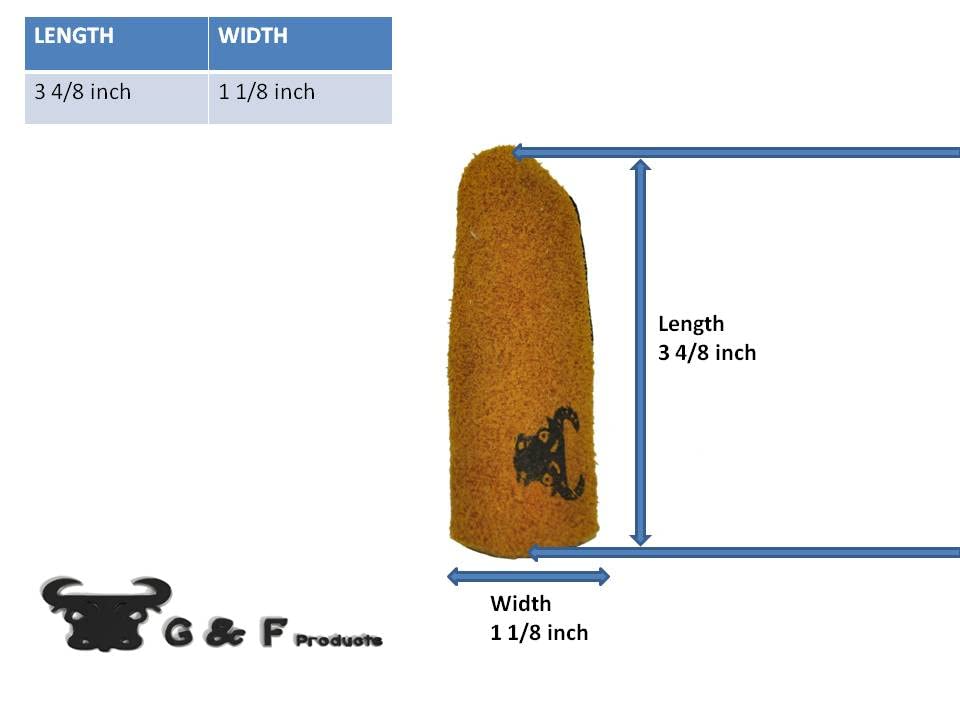 G & F Products G & F 8128L Cowhide Leather Finger Guard, Finger Protection, Size Large 10 pieces