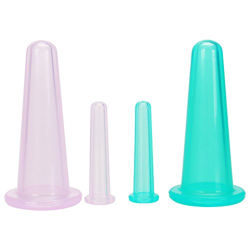 4Pcs Massage Cupping Set Silicone Mini Facial Cups Face Massager Helper Skin Care Neck Back Eyes Massaging Cup Safe to Use, Don