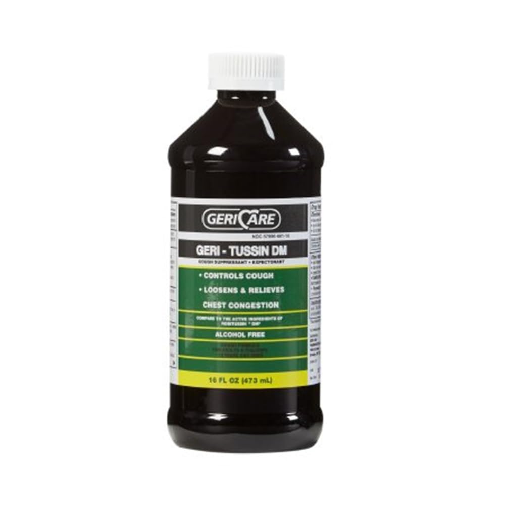 GeriCare Geri-Tussin DM Liquid Cold Cough Syrup 2-in-1 Maximum Strength Cough Suppressant Dextromethorphan & Expectorant Guaifen