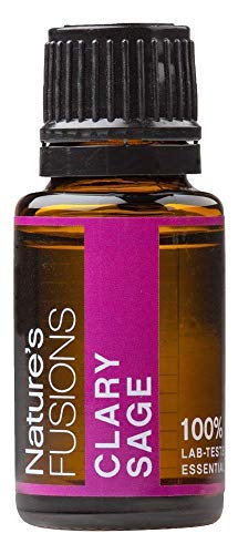 Natures Fusions Clary Sage, 100% Pure and Natural Essential Oils, Undiluted, Therapeutic Grade for Aromatherapy and Topical Use