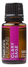Natures Fusions Clary Sage, 100% Pure and Natural Essential Oils, Undiluted, Therapeutic Grade for Aromatherapy and Topical Use