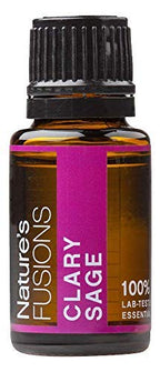 Natures Fusions Clary Sage, 100% Pure and Natural Essential Oils, Undiluted, Therapeutic Grade for Aromatherapy and Topical Use