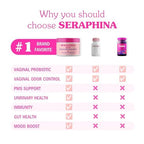 Seraphina Vaginal Probiotics 2-in-1 for Women + Hormone Balance - 90 Capsules Complete Feminine Care, PMS & Urinary Tract Health
