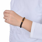 TUBIANCA Triple Protection Tiger Eye, Black Tourmaline, and Hematite Bracelet, Strength, Protection & Balance for Men & Women, G