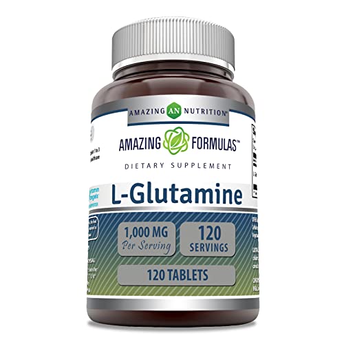 Amazing Formulas L Glutamine 1000mg 120 Tablets | Amino Acid Supplement for Men & Women | Non-GMO | Gluten Free | Made in USA