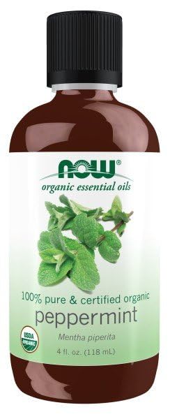 NOW Foods Essential Oils, Organic Peppermint Oil, Invigorating Aromatherapy Scent, Steam Distilled, 100% Pure, Vegan, Child Resi