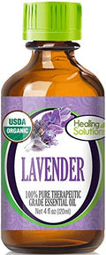 Healing Solutions Organic 120ml Oils - Lavender Essential Oil - 4 Fluid Ounces