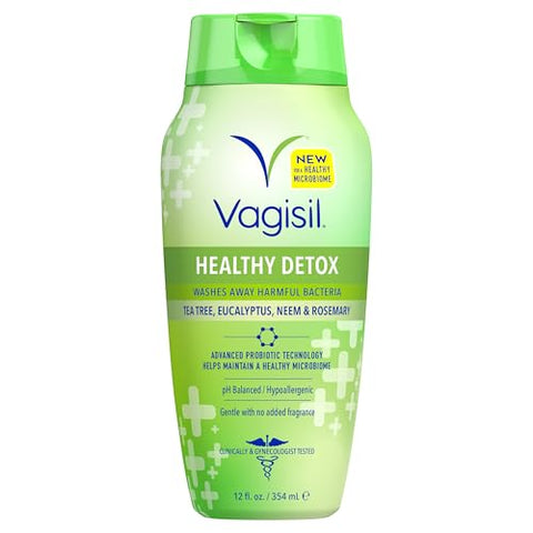Vagisil Feminine Wash for Intimate Area Hygiene, Healthy Detox, All Over Body Wash for Women, Gynecologist Tested, Hypoallergeni