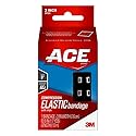 ACE 3 Inch Elastic Bandage with with Clips, Black, Great for Elbow, Ankle, Knee and More, 1 Count