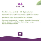 Organyc 100% Organic Cotton Light Incontinence Liners for Bladder Leakage Control, FSA/HSA Eligible, Ultra Thin, Light Flow, 24