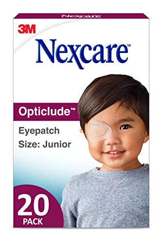 Nexcare Opticlude Eyepatch, Junior-Size, Designed To Help Lazy Eye, Hypoallergenic Adhesive, For Boys And Girls, 20 Count (Pack 