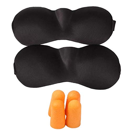 2Pcs 3D Sleeping Mask With 2Ear Plugs