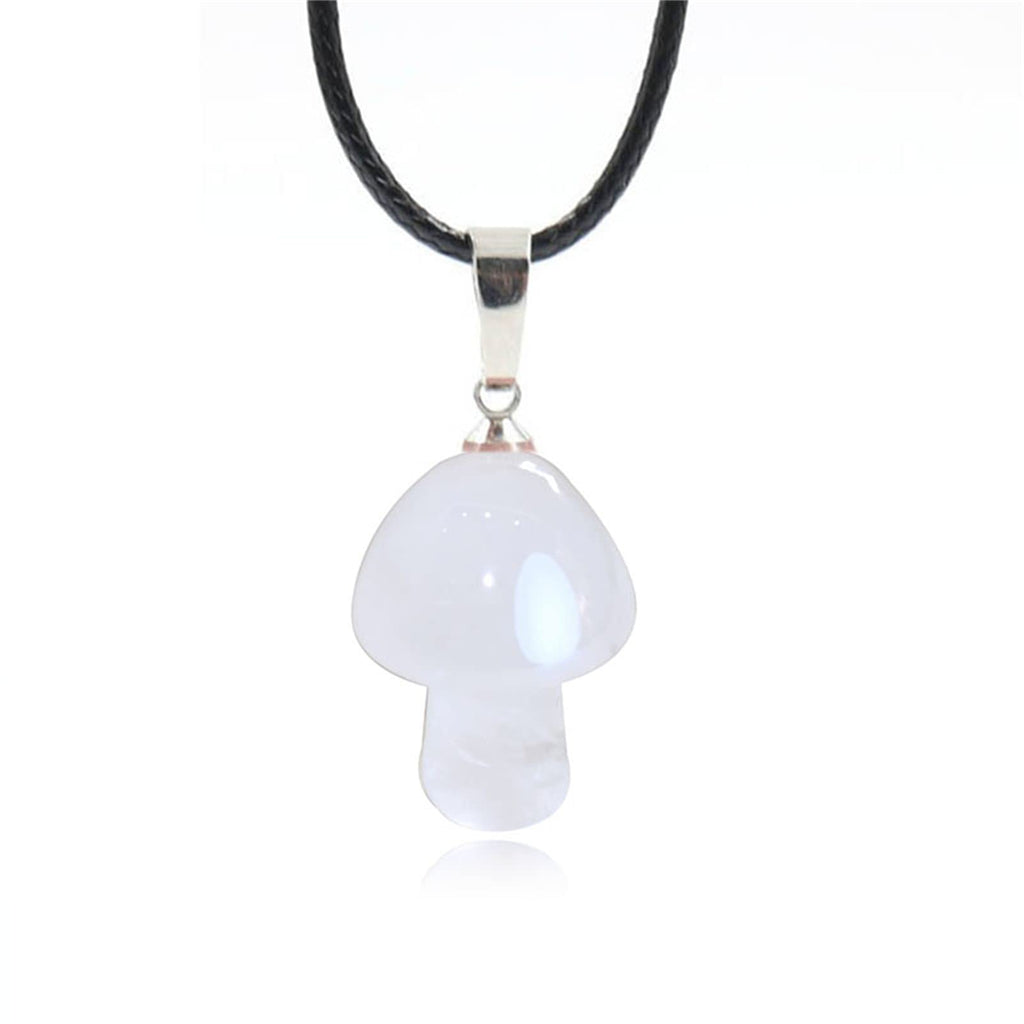 Dreuyet Mushroom Crystal Necklace Mushroom Pendant Necklace Natural Stone Crystal Pendant Necklace for Women Christmas Valentine
