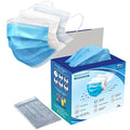 Quarant Melt Blown  Smms Fabric 3 Ply Disposable Face Mask With Nose Clip And Reusable Travel Pouch (Blue, Pack Of 100) For Uni