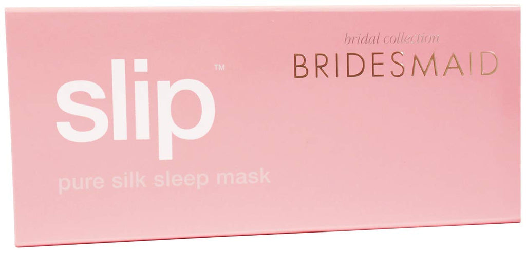 Slip Silk Sleep Mask, Bridesmaid Pink Embroidered (One Size) - 100% Pure Mulberry 22 Momme Silk Eye Mask - Comfortable Sleeping