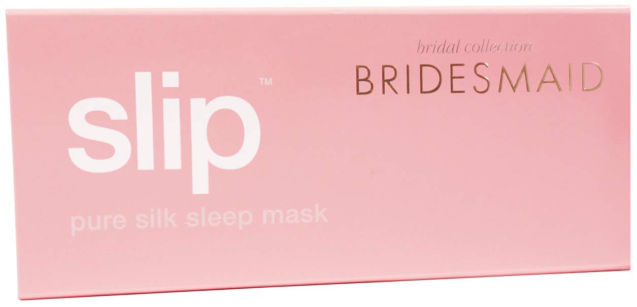 Slip Silk Sleep Mask, Bridesmaid Pink Embroidered (One Size) - 100% Pure Mulberry 22 Momme Silk Eye Mask - Comfortable Sleeping