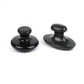 Windfulogo 2 Pcs Long Mushroom Shaped Massage Stones Natural Bian Stone Hot Rock for Spa Massage Black