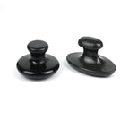 Windfulogo 2 Pcs Long Mushroom Shaped Massage Stones Natural Bian Stone Hot Rock for Spa Massage Black