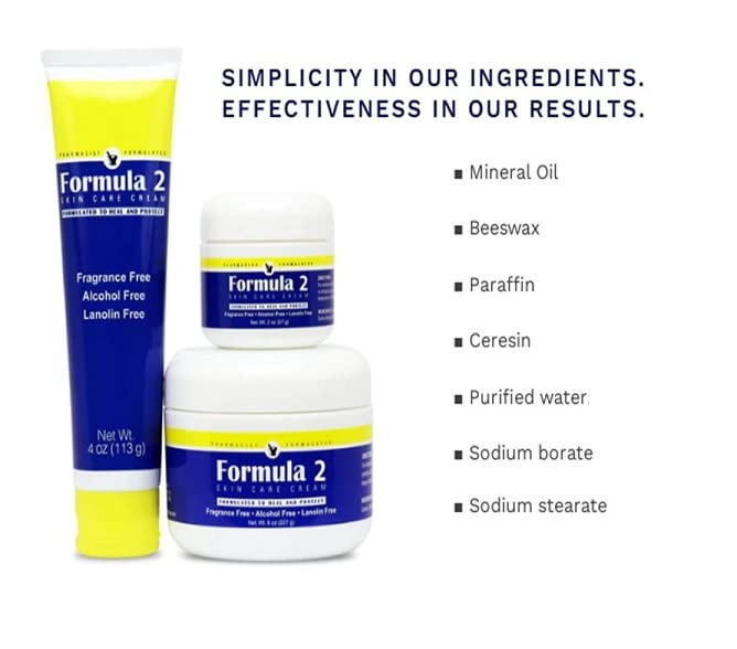 Formula 2 Skin Care Cream - 8 oz. jar Pharmacist Formulated Moisturizer and Barrier Cream