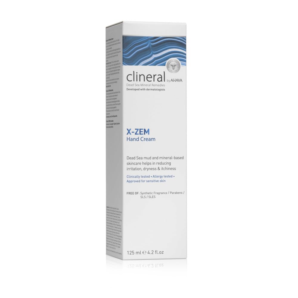 AHAVA Clineral X-Zem Hand Cream - Relieves discomfort from dermatitis, fights redness, dryness & itchiness, softens dry & rough