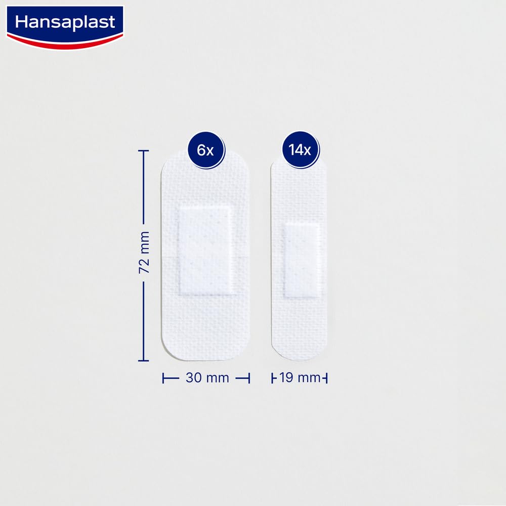 Hansaplast Sensitive Plasters (20 Strips), Skin-Friendly and Hypoallergenic Wound Plasters with Bacteria Shield & Secure Adhesio