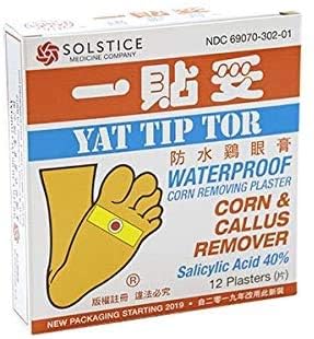 Yat Tip Tor Corn & Callus Removing Plaster - 12 Plasters/Box (1 Pack)