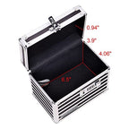Vaultz Medicine Storage Box w/Combination Lock - 4 x 6 x 4 Inches Cabinet Safe, Black & White Stripes