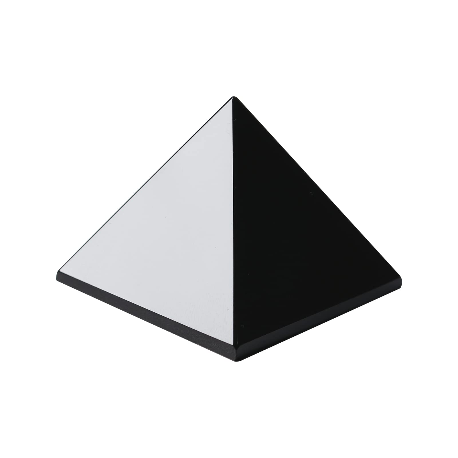 Runyangshi Natural Black Obsidian Crystal Pyramid Energy Generator | 2.0x2.0in (5x5cm) Healing Crystal Pyramid for Protection & 
