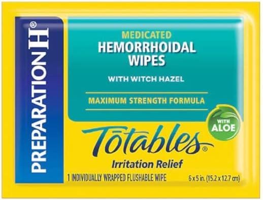 Preparation H Totables, Hemorrhoidal Wipes with Witch Hazel 10 ea(Pack of 2)