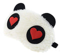 24X7 Emall Fabric Heart Panda Sleep Mask (White)