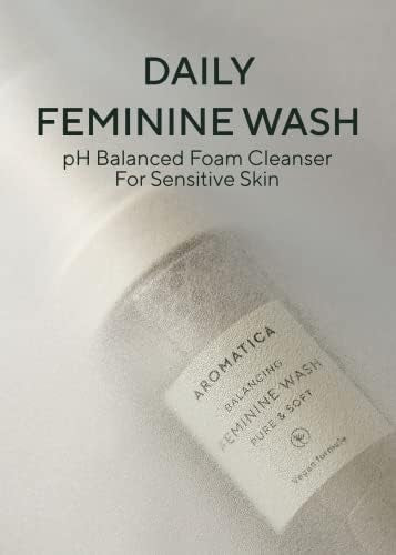 AROMATICA Pure and Soft Feminine Foaming Wash | Vegan, pH-Balanced, Natural Ingredients, Unscented, No Irritation, for Sensitive