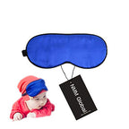 NMM Global 100% Natural Silk Sleep Eye Mask Kids, Cute Night Sleeping Mask with Adjustable Elastic Strap for Newborn (Baby Blue 