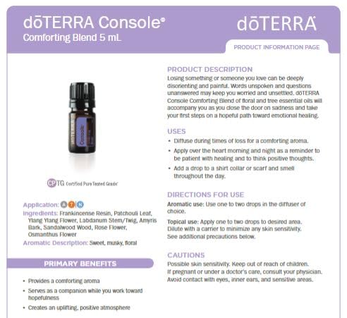 doTERRA - Console Essential Oil Comforting Blend - 5 mL