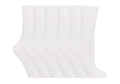 Gentle Grip - 6 Pack of Ladies Diabetic Socks -5-9 us (White)